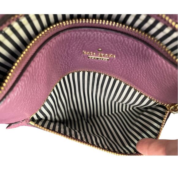 Kate Spade Pebbled Leather Crossbody Bag in Mauve Pink with Gold Hardware - Picture 9 of 16